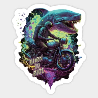 Born to Ride Biker - Steampunk Chopper Sticker